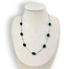 Load image into Gallery viewer, Vintage Silver-Tone & Green Stone Necklace