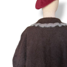 Load image into Gallery viewer, Vintage Chocolate Brown Angora Embellished Jersey