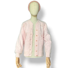 Load image into Gallery viewer, Vintage Baby Pink Angora Blend Embellished Cardigan