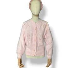 Load image into Gallery viewer, Vintage Baby Pink Angora Blend Embellished Cardigan