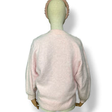 Load image into Gallery viewer, Vintage Baby Pink Angora Blend Embellished Cardigan