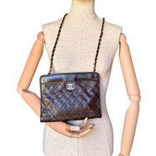 Load image into Gallery viewer, Vintage Chanel Chocolate Lambskin Quilted Shoulder Bag
