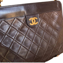 Load image into Gallery viewer, Vintage Chanel Chocolate Lambskin Quilted Shoulder Bag