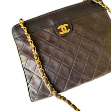 Load image into Gallery viewer, Vintage Chanel Chocolate Lambskin Quilted Shoulder Bag