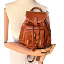 Load image into Gallery viewer, Vintage Gucci Bamboo Handle Leather Backpack