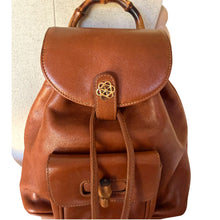 Load image into Gallery viewer, Vintage Gucci Bamboo Handle Leather Backpack