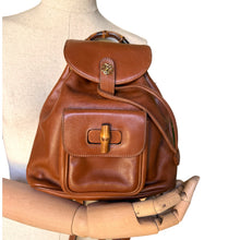 Load image into Gallery viewer, Vintage Gucci Bamboo Handle Leather Backpack