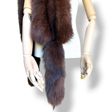 Load image into Gallery viewer, Vintage Dark Chocolate Fox Fur Stole