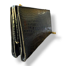 Load image into Gallery viewer, Vintage Crocodile Evening Clutch with Chain