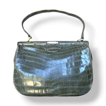 Load image into Gallery viewer, Vintage Sage Green Crocodile Handbag