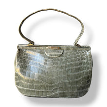Load image into Gallery viewer, Vintage Sage Green Crocodile Handbag