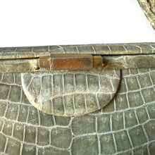 Load image into Gallery viewer, Vintage Sage Green Crocodile Handbag