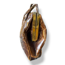 Load image into Gallery viewer, Vintage Crocodile Leather Bag with Patina and Suede Interior
