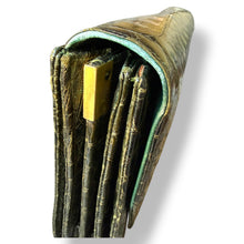 Load image into Gallery viewer, Vintage Crocodile Leather Clutch with Suede Interior and Unique Clasp