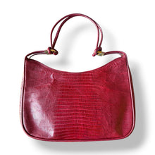 Load image into Gallery viewer, Vintage Red Lizard Skin Shoulder Bag
