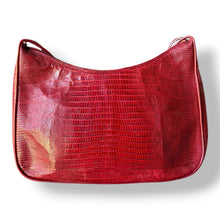 Load image into Gallery viewer, Vintage Red Lizard Skin Shoulder Bag