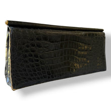 Load image into Gallery viewer, Vintage Black Crocodile Clutch