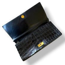 Load image into Gallery viewer, Vintage Black Crocodile Clutch