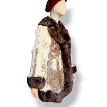 Load image into Gallery viewer, Vintage Rabbit Fur Coat with Sheepskin Trim, Circa 1970s