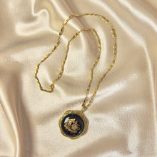 Load image into Gallery viewer, Vintage Limoges Porcelain Pendant Necklace with 18K Gold-Filled Chain