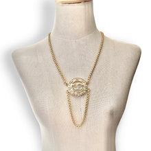 Load image into Gallery viewer, Vintage Gold-Tone CC Medallion Necklace