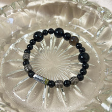 Load image into Gallery viewer, Upcycled Burberry Black Beaded Bracelet