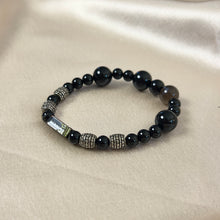 Load image into Gallery viewer, Upcycled Burberry Black Beaded Bracelet