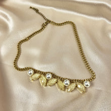 Load image into Gallery viewer, Vintage Gold-Tone Pearl & Crystal Statement Necklace