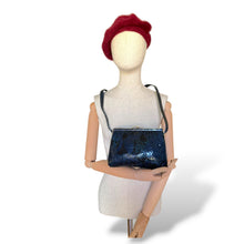 Load image into Gallery viewer, Vintage Blue Snakeskin Shoulder Bag