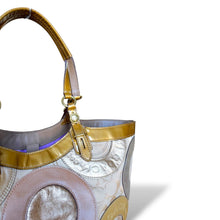 Load image into Gallery viewer, Vintage Coach Signature Patchwork Metallic Tote Bag