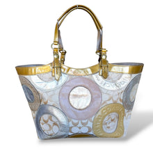 Load image into Gallery viewer, Vintage Coach Signature Patchwork Metallic Tote Bag