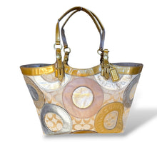 Load image into Gallery viewer, Vintage Coach Signature Patchwork Metallic Tote Bag