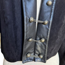 Load image into Gallery viewer, Vintage Cropped Suede Jacket with Leather Trim