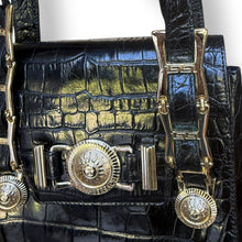 Load image into Gallery viewer, Vintage Gianni Versace Croc-Embossed Leather Top Handle Bag