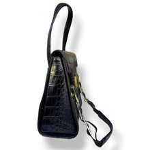 Load image into Gallery viewer, Vintage Gianni Versace Croc-Embossed Leather Top Handle Bag