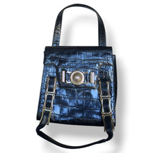 Load image into Gallery viewer, Vintage Gianni Versace Croc-Embossed Leather Top Handle Bag