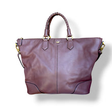 Load image into Gallery viewer, Vintage Braun Büffel Chocolate Brown Leather Tote with Braided Handles