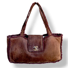 Load image into Gallery viewer, Vintage Chanel Suede Tote with Shearling Trim