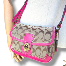 Load image into Gallery viewer, Vintage Coach Signature Pink Leather Crossbody