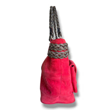 Load image into Gallery viewer, Vintage Loewe Red Suede Anagram Tote Bag