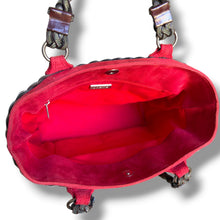 Load image into Gallery viewer, Vintage Loewe Red Suede Anagram Tote Bag