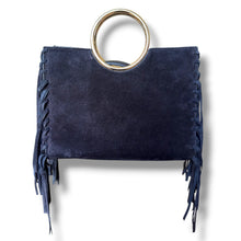 Load image into Gallery viewer, Kate Spade Suede Fringe Ring Handle Bag