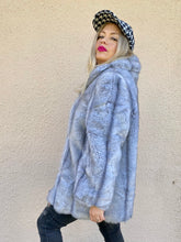 Load image into Gallery viewer, Beautiful Light Gray Vintage Faux Fur Coat