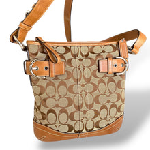 Load image into Gallery viewer, Vintage Coach Signature Canvas & Leather Crossbody Bag