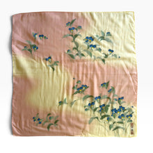 Load image into Gallery viewer, Vintage Japanese Yūzen Blue Floral Cotton Neckerchief