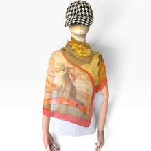 Load image into Gallery viewer, Vintage 1990s Salvatore Ferragamo Cheetah Celestial Silk Scarf
