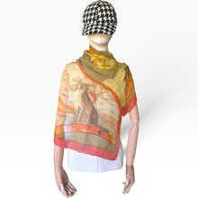 Load image into Gallery viewer, Vintage 1990s Salvatore Ferragamo Cheetah Celestial Silk Scarf