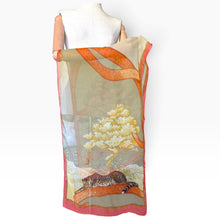 Load image into Gallery viewer, Vintage 1990s Salvatore Ferragamo Cheetah Celestial Silk Scarf