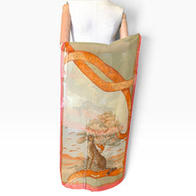 Load image into Gallery viewer, Vintage 1990s Salvatore Ferragamo Cheetah Celestial Silk Scarf