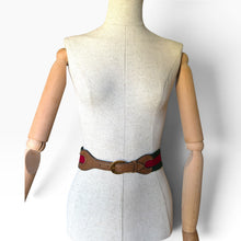 Load image into Gallery viewer, Vintage 1970s Gucci Web Horsebit Belt